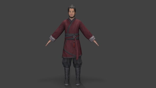 Asian man people warrior Modelo 3D .c4d .max .obj .3ds .fbx .stl .blend 