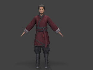 Asian man people warrior Model 3D
