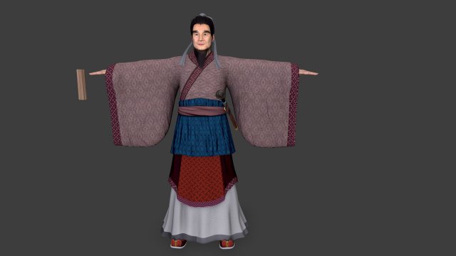 Asian people scholar leader 3D मॉडल .c4d .max .obj .3ds .fbx .stl .blend 