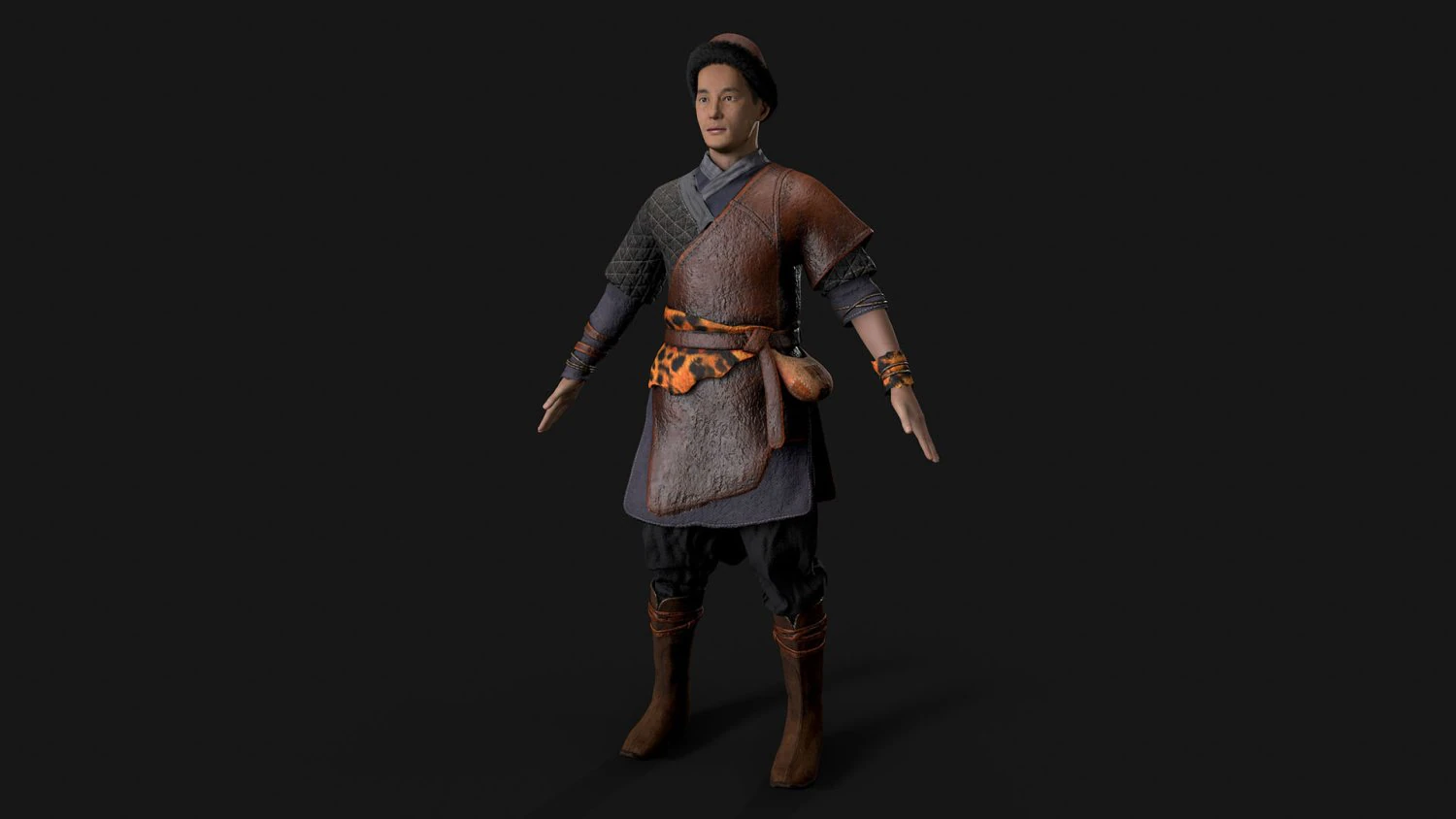 Hunter asian people 3D Model .c4d .max .obj .3ds .fbx .stl .blend 