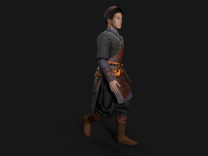 Hunter asian people 3D Model