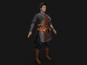 Hunter asian people 3D Model
