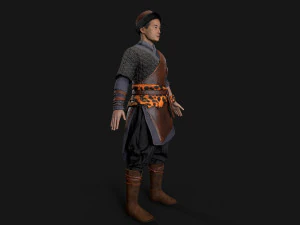 Hunter asian people 3D Model