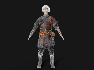 Hunter asian people 3D Model