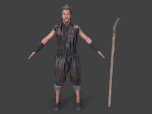 Asian people oldman character 3D Model