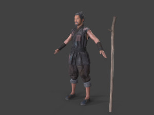 Asian people oldman character 3D Model