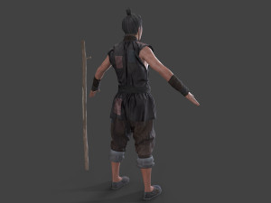 Asian people oldman character 3D Model