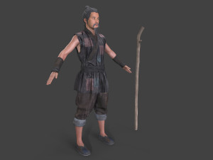 Asian people oldman character 3D Model