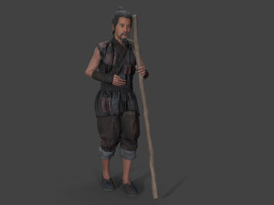 Asian people oldman character 3D Model
