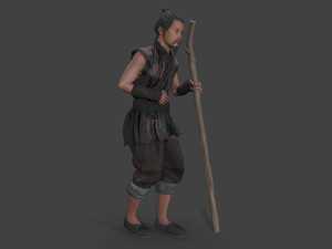 Asian people oldman character 3D Model