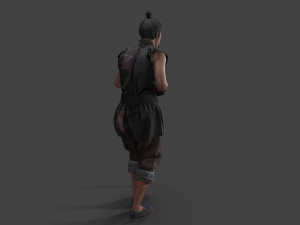 Asian people oldman character 3D Model