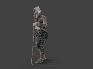 Asian people oldman character 3D Model