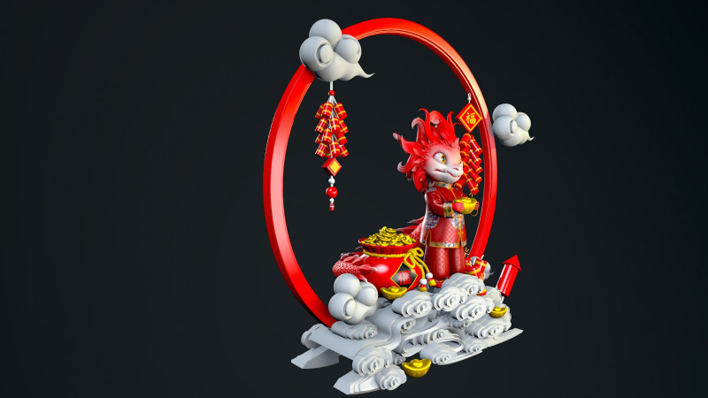 Little Dragons Model 3D .c4d .max .obj .3ds .fbx .stl .blend