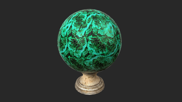 fortune teller malachite crystal ball 3D 模型 .c4d .max .obj .3ds .fbx .stl .blend 