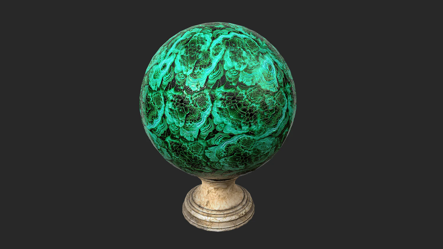 fortune teller malachite crystal ball 3D Model .c4d .max .obj .3ds .fbx .stl .blend 