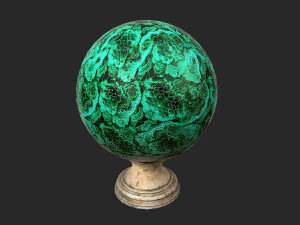 bola de cristal de malaquita cartomante Modelo 3D