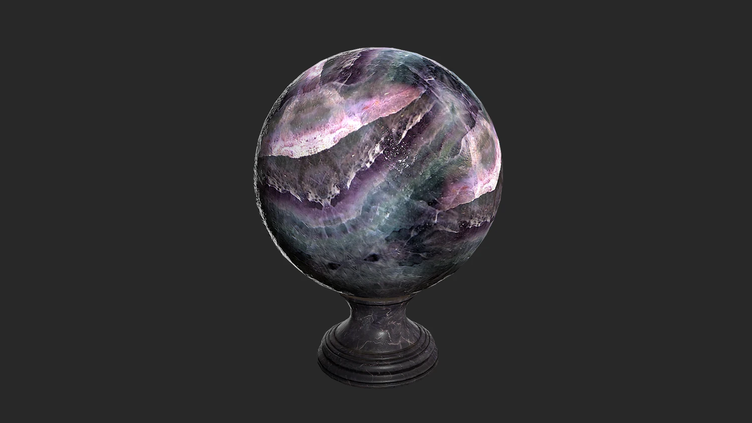 fortune teller black mineral crystal ball 3D Model .c4d .max .obj .3ds .fbx .stl .blend