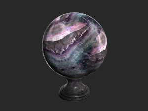 bola de cristal mineral preta cartomante Modelo 3D