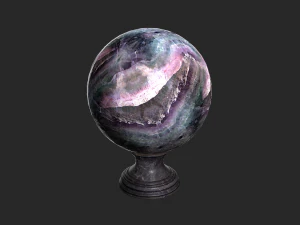 fortune teller black mineral crystal ball 3D Model