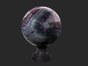fortune teller black mineral crystal ball 3D Model