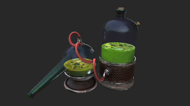 alchemical potion mixer equipment 3D Модель .c4d .max .obj .3ds .fbx .stl .blend 