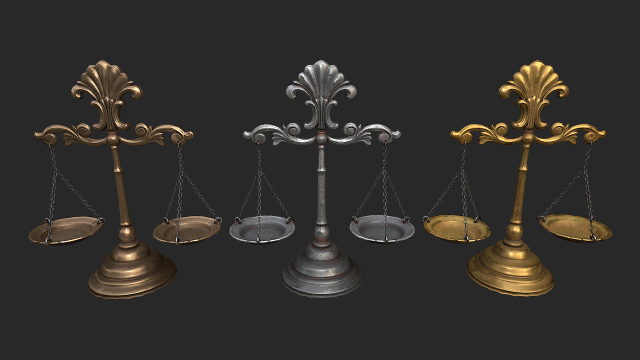 balance scales Modelo 3D .c4d .max .obj .3ds .fbx .stl .blend 