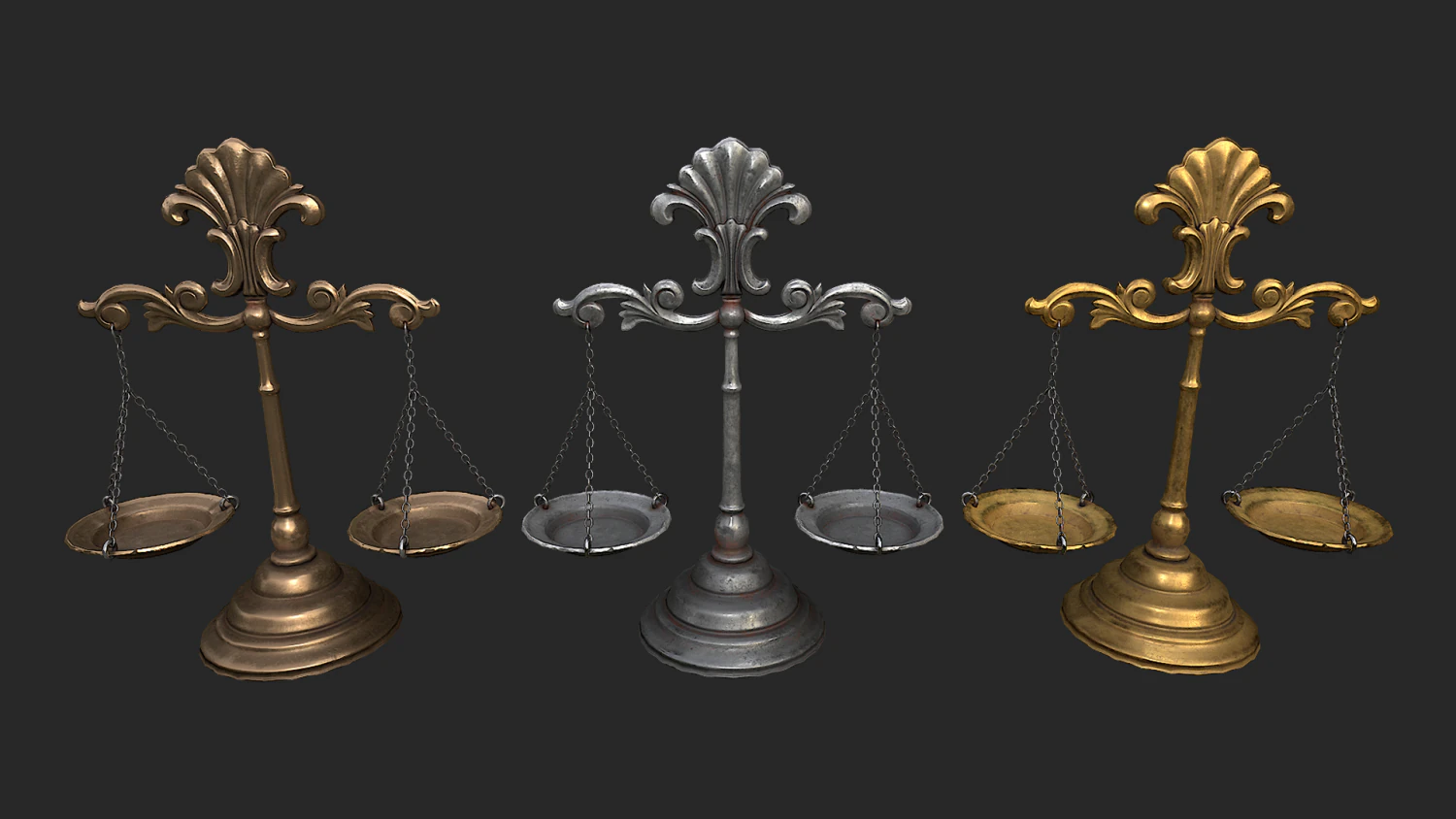 balance scales 3D Model .c4d .max .obj .3ds .fbx .stl .blend 