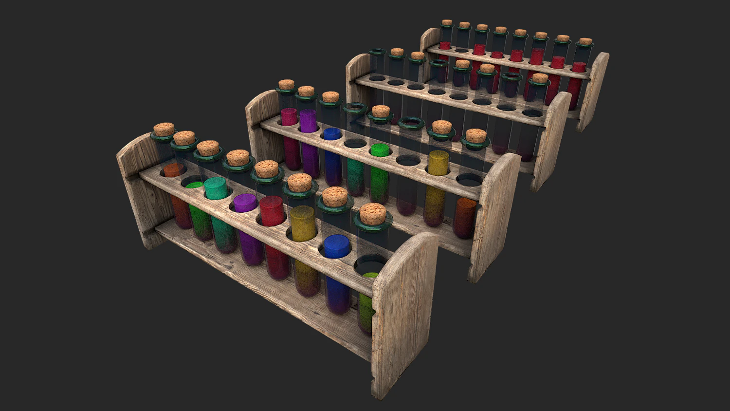 test tube rack pack 3D Model .c4d .max .obj .3ds .fbx .stl .blend 