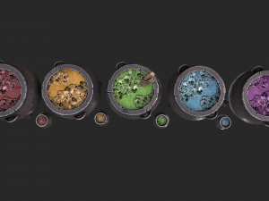 cauldron set 3d Modèle 3D