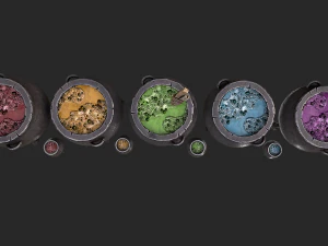 set calderone 3d Modello 3D