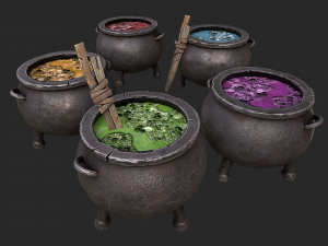 cauldron set 3d Modèle 3D