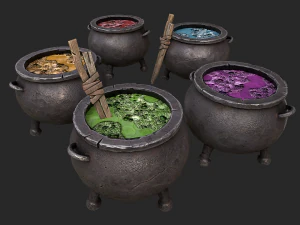 set calderone 3d Modello 3D