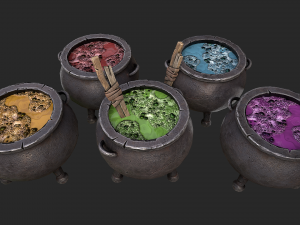 cauldron set 3d Modèle 3D