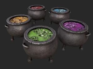 set calderone 3d Modello 3D