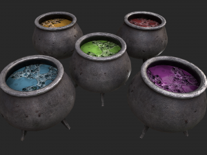 cauldron set 3d Modèle 3D