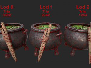 cauldron set 3d Modèle 3D