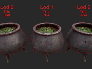 set calderone 3d Modello 3D