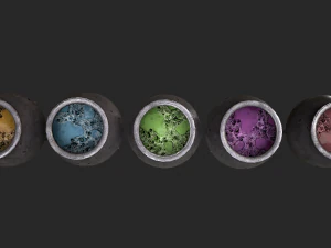 set calderone 3d Modello 3D