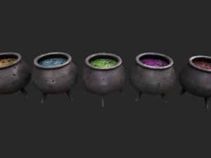 cauldron set 3d Modèle 3D