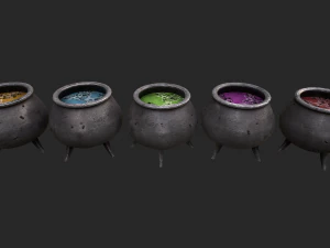 set calderone 3d Modello 3D