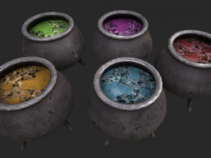 cauldron set 3d Modèle 3D