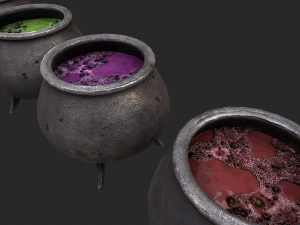 cauldron set 3d Modèle 3D