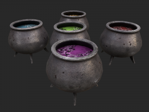cauldron set 3d Modèle 3D