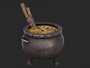 cauldron set 3d Modèle 3D