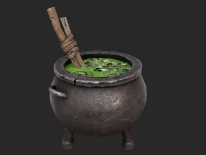3d witch cauldron 3D Model