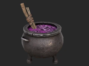 3d witch cauldron 3D Model