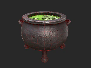 3d witch cauldron 3D Model