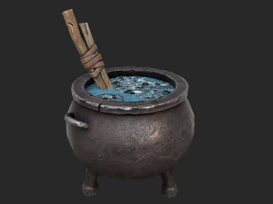 3d witch cauldron 3D Model