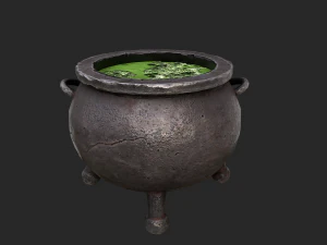 3d witch cauldron 3D Model