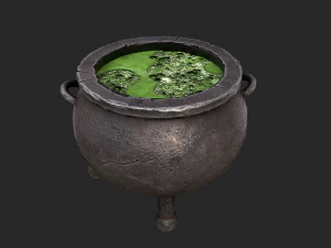 3d witch cauldron 3D Model